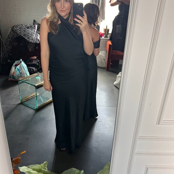 SHOW ME YOUR MUMU Jasmine Halter Dress Black L - Picture 3 of 3